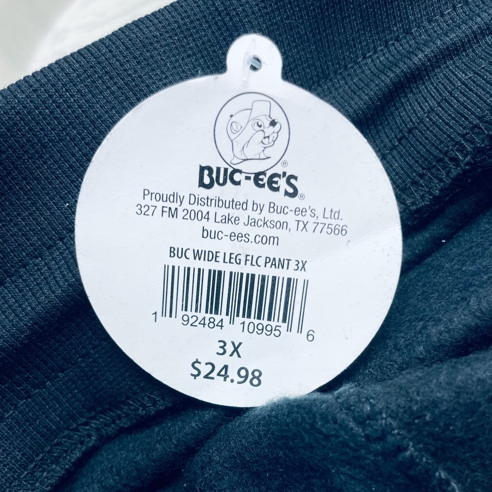 NWT Buc-ees fleece Black Wide Leg Pants 3X - Picture 7 of 9